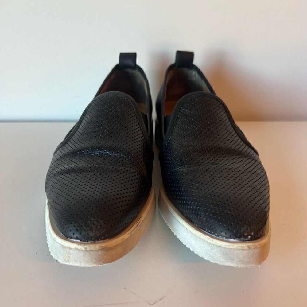 EVERLANE Flats Platform Pointed Toe Loafers Size 8 ITALY Perforated Leather Blac - Picture 4 of 10